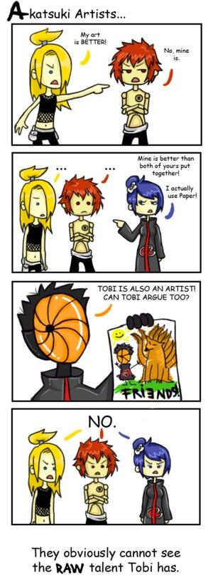 Tobi does not belong among the Akatsuki artists